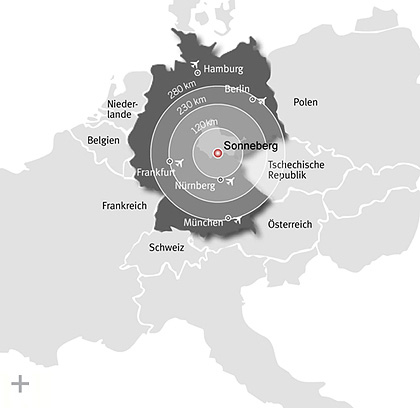 Zentrale Lage von Sonneberg
